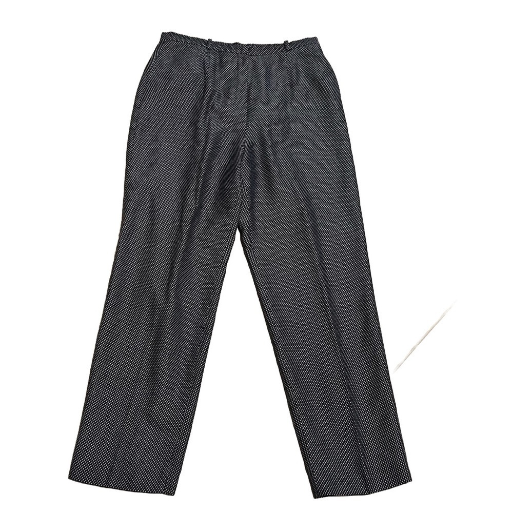 Talbots Vintage High Rise Straight Leg Trouser Pants Black White Size 12 Pockets
